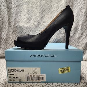Antonio Melani Navy Erika Peeptoe Heel